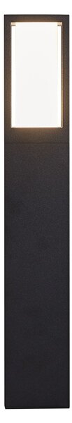 Paletto Da Esterno Moderno Viale Alluminio Nero Policarbonato 1 Luce Gu10 45Cm