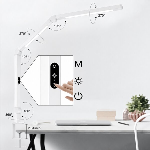 Brilagi-LED Lampada da tavolo dimmerabile a sfioramento VARIO LED/12W/230V 3000-6500K bianca