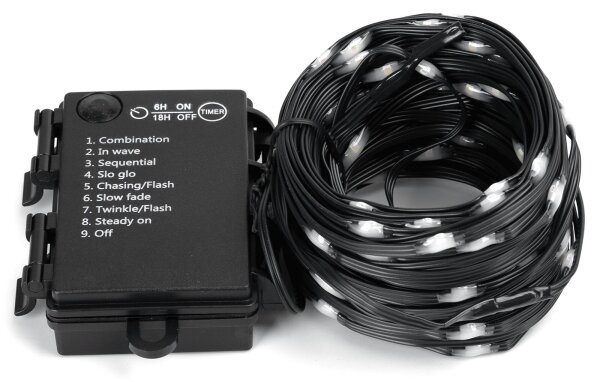 Aigostar -LED Catena luminosa da esterno 50xLED/8 funzioni 3xAA 5,3m IP44 luce bianca fredda