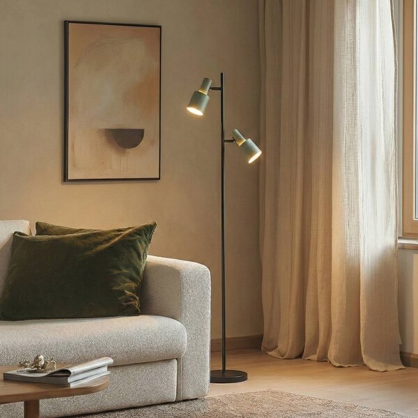 Lampada da terra Ovelia Lindby, Nero, Soggiorno / Sala da pranzo, Metallo, Moderno, Lampada da terra