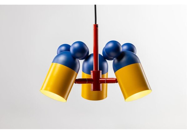 Lampadario per bambini blu con paralume in metallo ø 30 cm Mouse II – GTV