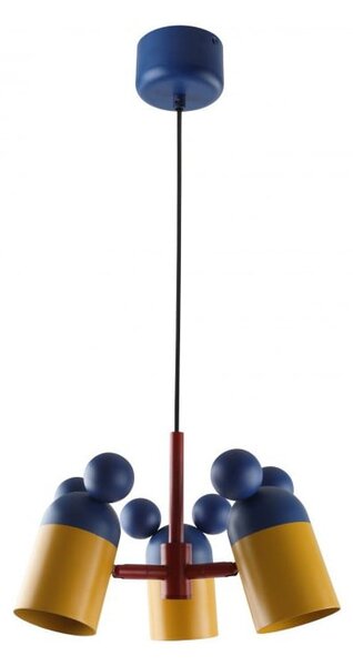 Lampadario per bambini blu con paralume in metallo ø 30 cm Mouse II – GTV