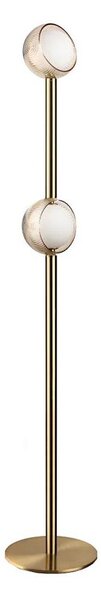 Ideal Lux - Lampada da terra LED BLOOM 2xLED/5,5W/230V CRI 90 oro/beige fumé