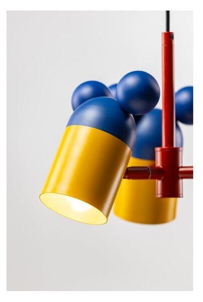 Lampadario per bambini blu con paralume in metallo ø 30 cm Mouse II – GTV