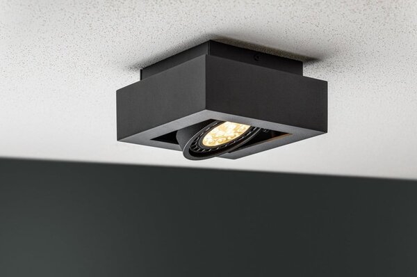Lampada da soffitto nera con paralume in metallo 18,5x18,5 cm Loid - GTV