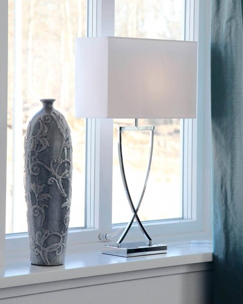 ByRydens 2820440-5000 - Lampada da tavolo OMEGA 1xE27/5W/230V bianca/cromo lucido
