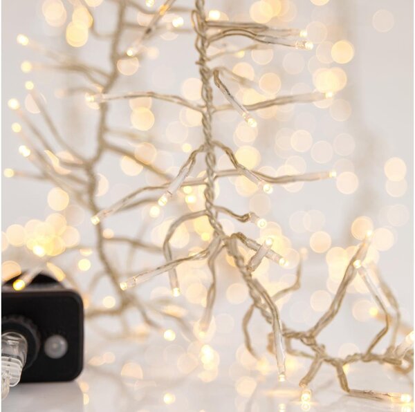 Catena luminosa LED da esterno CLUSTER 588x LED/8 funzioni, 8,5 m, IP44, bianco caldo