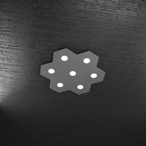 Hexagon applique-plafoniera 7 luci grigio antracite 1142-7l-ga