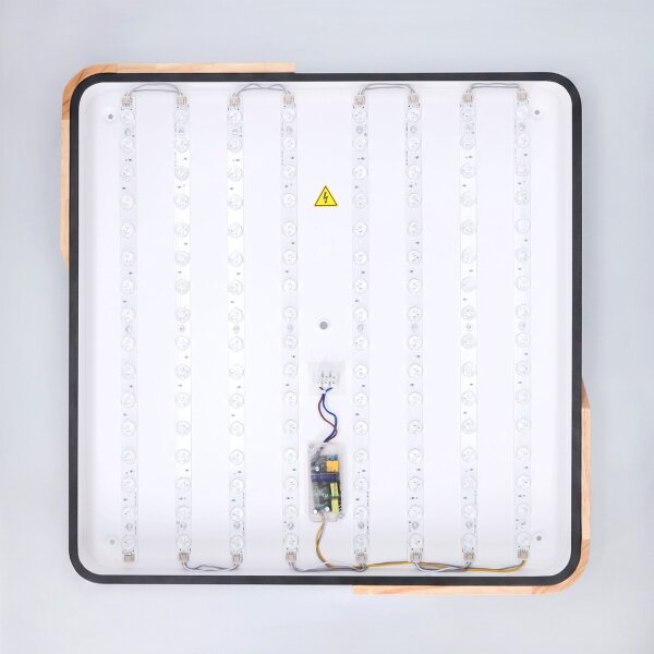 Brilagi - Plafoniera LED dimmerabile PILANA LED/48W/230V rovere/nero 56x56 cm + telecomando
