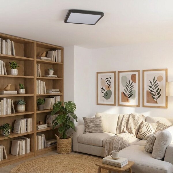 Brilagi - Plafoniera LED dimmerabile ESTELA SQUARE LED/36W/230V 31x31 cm nero + telecomando