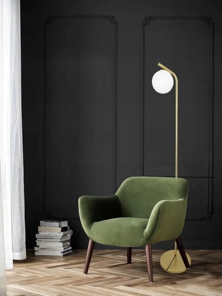 Lampada da terra 1xE27/40W/230V oro/bianco
