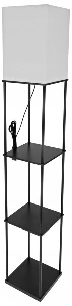 Lampada da terra con mensole 1xE27/40W/230V nero/bianco