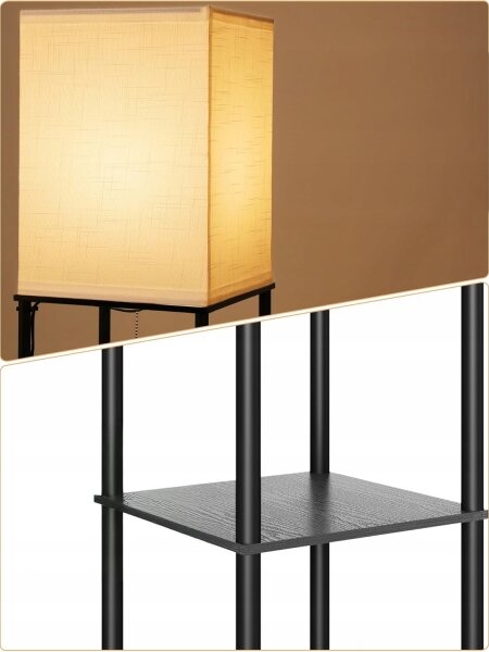 Lampada da terra con mensole 1xE27/40W/230V nero/bianco