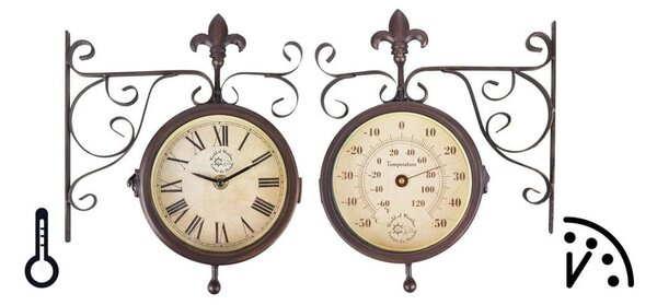 Orologio da parete per esterni con termometro Rustico - Esschert Design