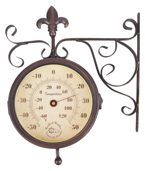 Orologio da parete per esterni con termometro Rustico - Esschert Design