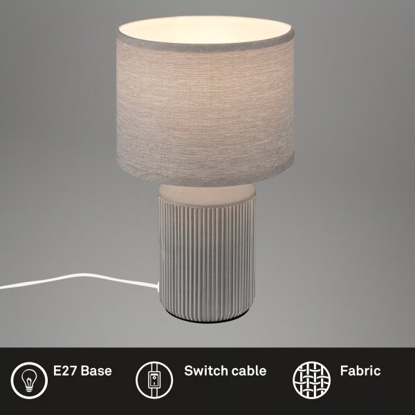Brilo - Lampada da tavolo INO 1xE14/10W/230V grigia