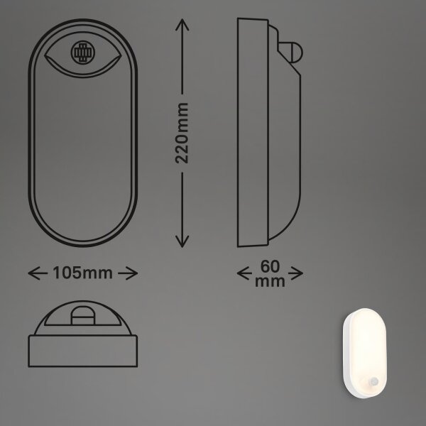 Brilo - applique da esterno a LED con sensore di movimento LED/12W/230V IP65 bianca
