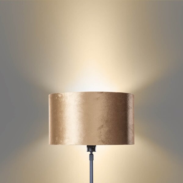 Lampada da Tavolo Nera con Paralume in Velluto Bronzo 35cm - Parte