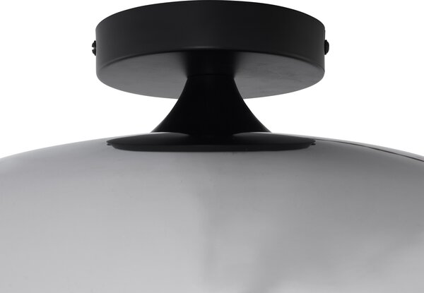 Lampada da soffitto Art Déco nera con vetro fumé 40 cm - Busa