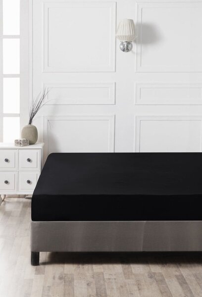 Lenzuolo con angoli nero in cotone 140x200 cm – Mijolnir