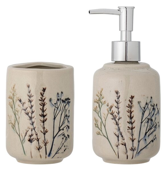 Set di accessori da bagno in gres crema Bea - Bloomingville