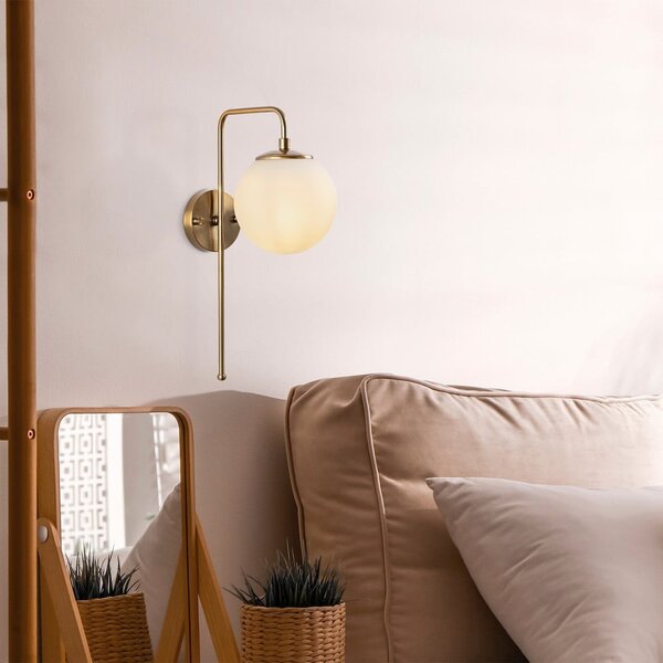 Lampada da parete bianca/color ottone Viran – Opviq lights