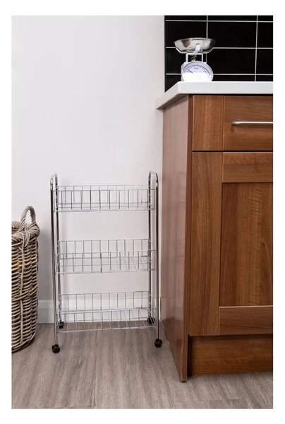 Scaffale mobile in metallo argento 36x64 cm - Premier Housewares