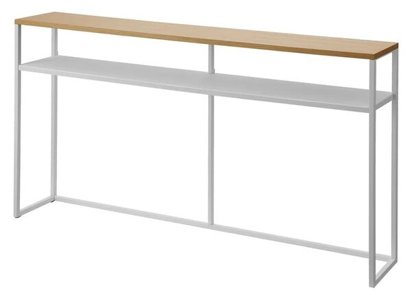 Tavolo consolle bianco/in marrone chiaro con effetto frassino 20,5x126 cm Tower - YAMAZAKI