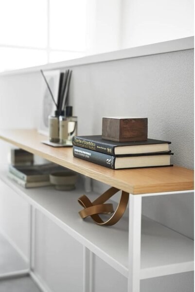 Tavolo consolle bianco/in marrone chiaro con effetto frassino 20,5x126 cm Tower - YAMAZAKI