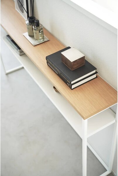 Tavolo consolle bianco/in marrone chiaro con effetto frassino 20,5x126 cm Tower - YAMAZAKI