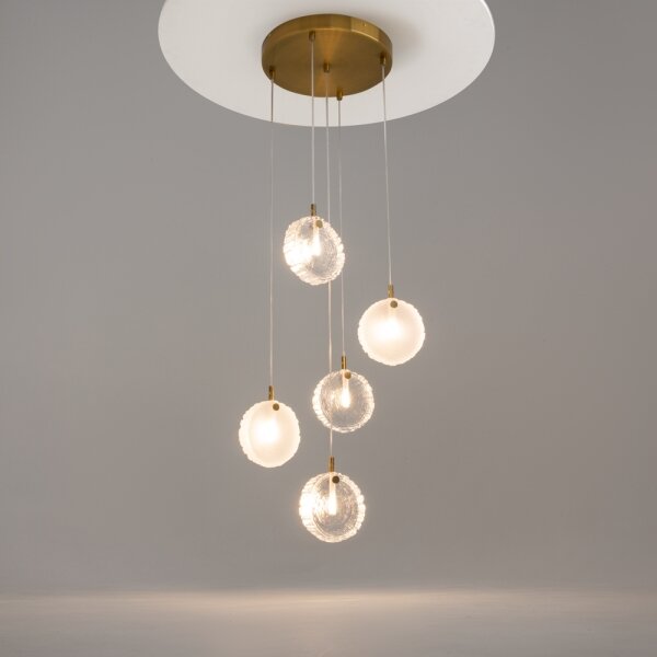 Maytoni MOD254PL-05BS - Lampadario a sospensione con filo FROZEN 5xG4/28W/230V ottone