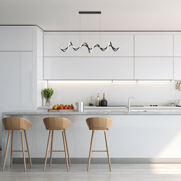 Lampadario LED a sospensione con filo COLIA LED/55W/230V nero/oro