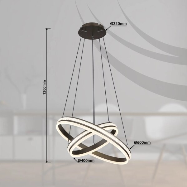 Globo 67314-60H - Lampadario a sospensione con filo LED dimmerabile GROUNI LED/60W/230V + +TC