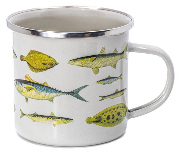 Tazza bianca e verde 310 ml Vintage Fish – Sass & Belle