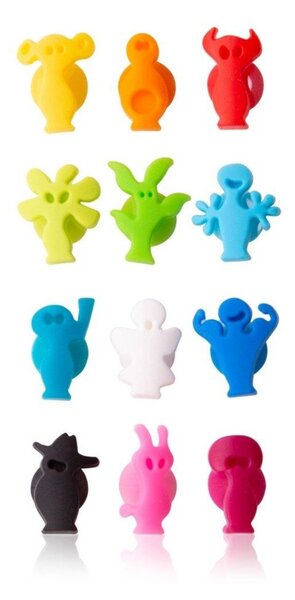Segnabicchieri in set in silicone Party people – VacuVin