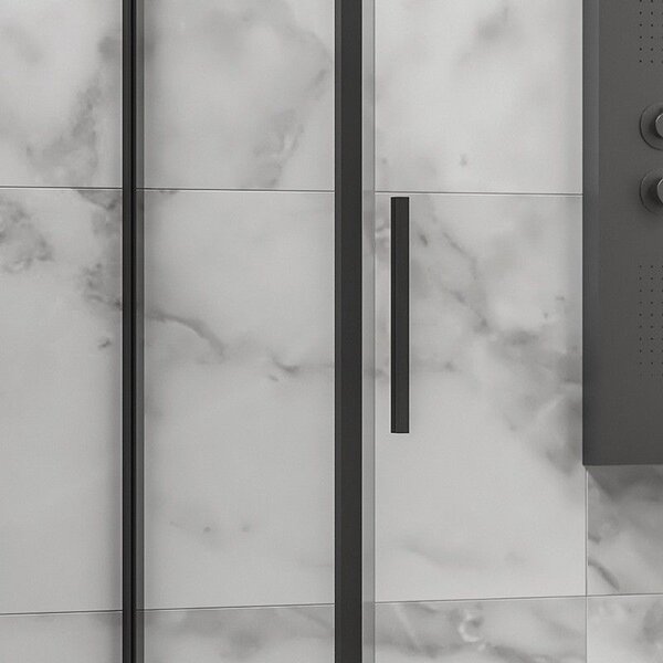 Kamalu box doccia 70x150 colore nero vetro 6mm altezza 200h | kla-4000n