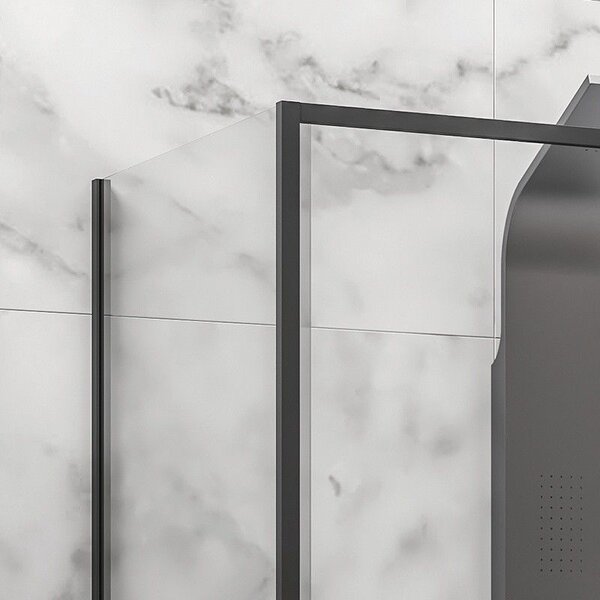 Kamalu box doccia 70x150 colore nero vetro 6mm altezza 200h | kla-4000n