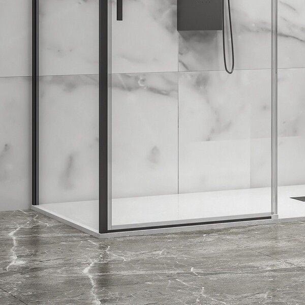 Kamalu box doccia 70x150 colore nero vetro 6mm altezza 200h | kla-4000n