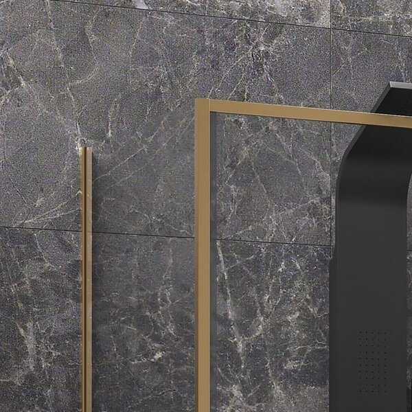 Kamalu box doccia oro satinato 70x100 scorrevole e fisso vetro 6mm altezza 200h | kla-4000g