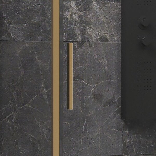 Kamalu box doccia oro satinato 70x100 scorrevole e fisso vetro 6mm altezza 200h | kla-4000g