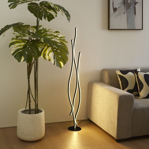 Lampada da terra di design nera con LED dimmerabile - Ying