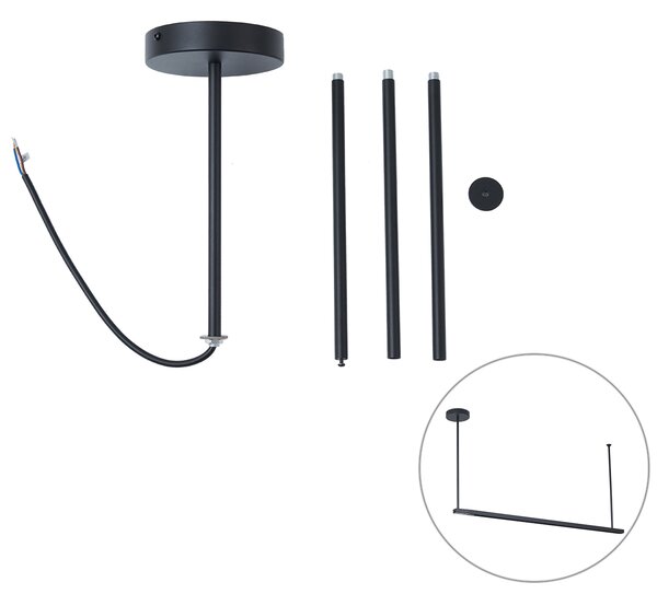Set di sospensione da 2 con alimentatore per binario monofase nero - Iconic