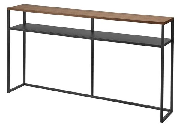 Tavolo consolle nero/in marrone scuro con effetto frassino 20,5x126 cm Tower - YAMAZAKI