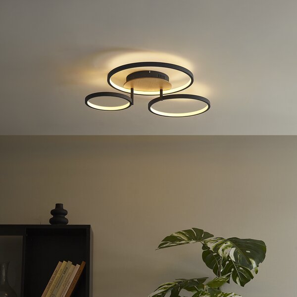 Plafoniera moderna in legno con LED dimmerabile a 3 livelli 3 luci - Rondas
