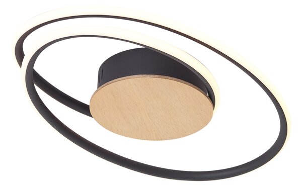 Plafoniera di design in legno con LED dimmerabile a 3 livelli - Rowan