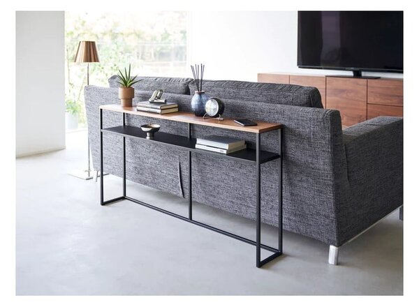 Tavolo consolle nero/in marrone scuro con effetto frassino 20,5x126 cm Tower - YAMAZAKI