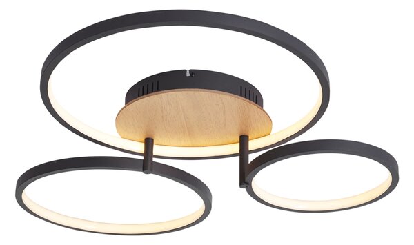 Plafoniera moderna in legno con LED dimmerabile a 3 livelli 3 luci - Rondas