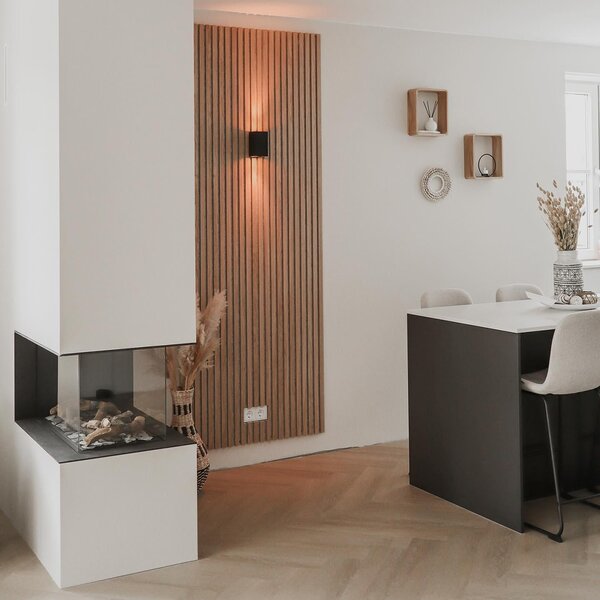 Set di 2 lampade da parete moderne nere quadrate 2 luci - Sandy