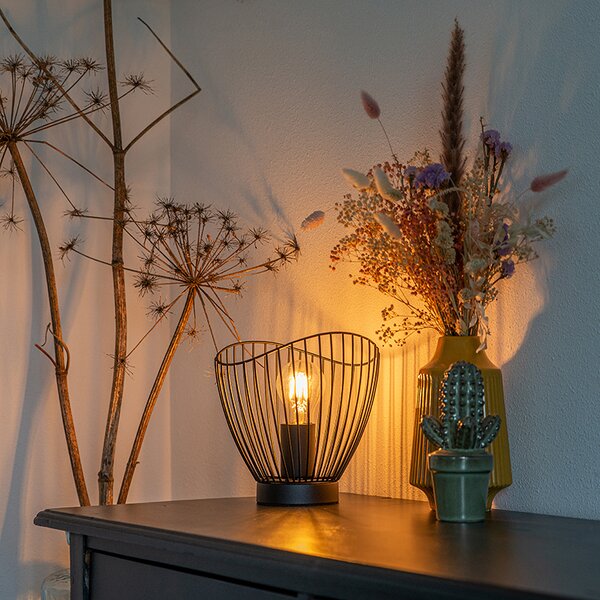Lampada da tavolo moderna nera 20 cm - Pua