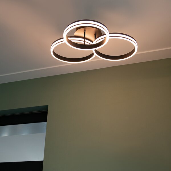 Plafoniera nera con LED dimmerabile a 3 livelli 3 luci - Navara